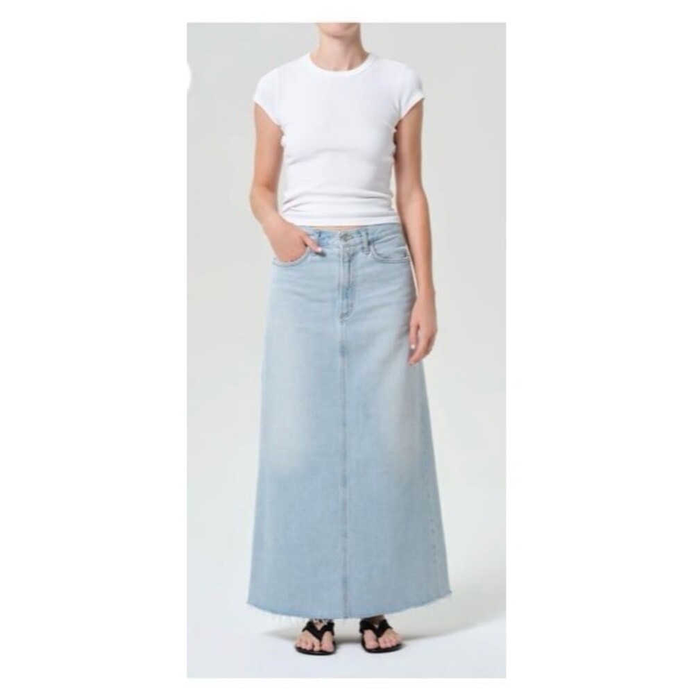 Agolde Hilla Denim Maxi Skirt Size 29